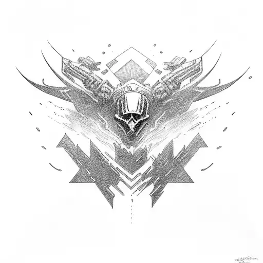 titan killing in lighting storm tattoo design idea