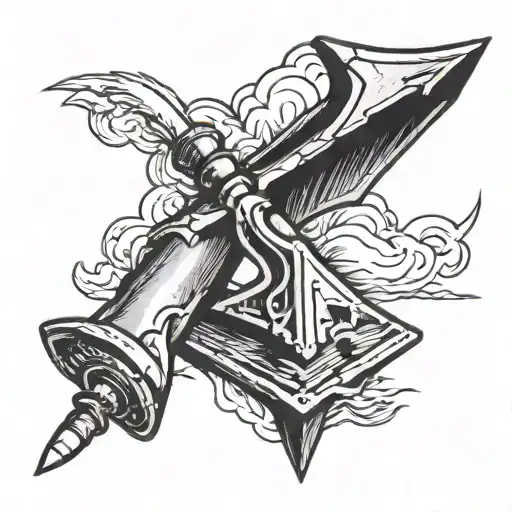 broken anvil tattoo design idea