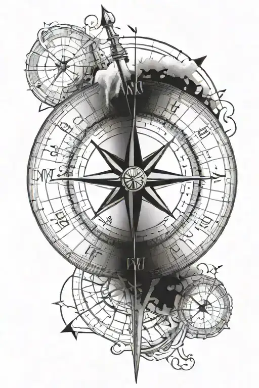 compass and coordinates leading tattoo design idea