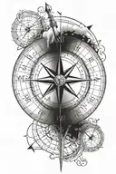 compass and coordinates leading tattoo design idea