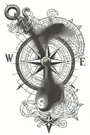 compass and coordinates leading tattoo design idea