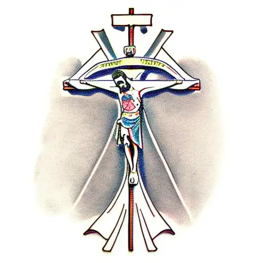 Crucifix tattoo design idea