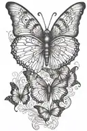 half butterfly wings tattoo design idea