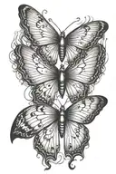 half butterfly wings tattoo design idea