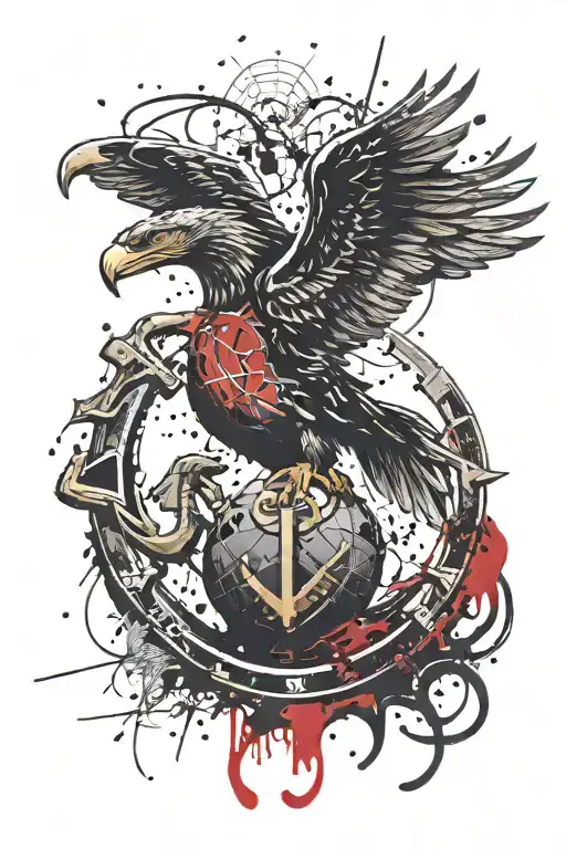 Marine Corps Eagle Globe and Anchor tattoo design idea