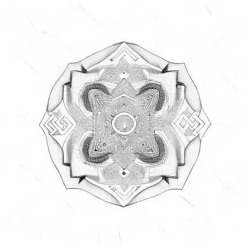 Greek patterns tattoo design idea