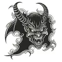 scary devil half angel tattoo design idea
