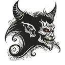 scary devil half angel tattoo design idea