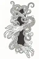 twisted hands and tentacles reaching out  tattoo design idea