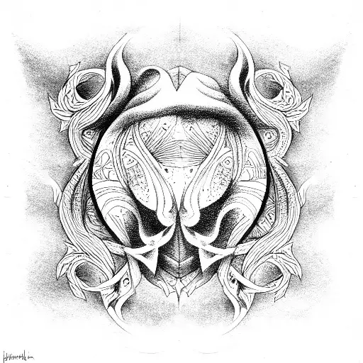 three numbers nine tattoo design idea