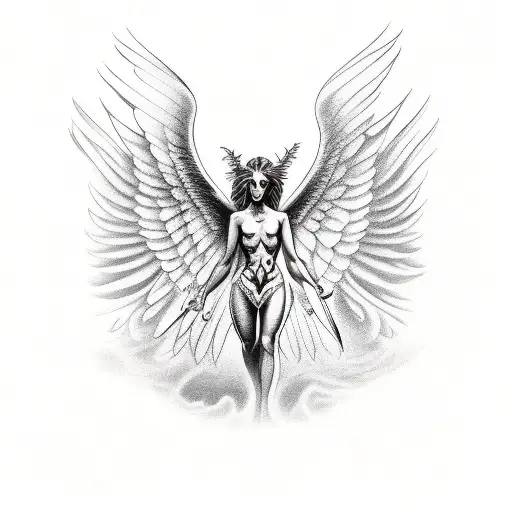 fallen angel Lucifer  tattoo design idea