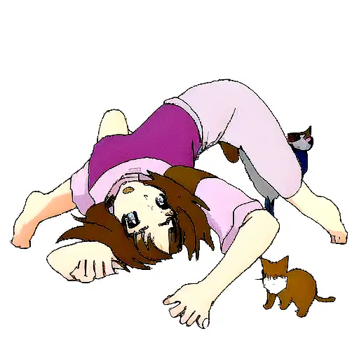 Anya Forger playing with 6 cats tattoo design idea