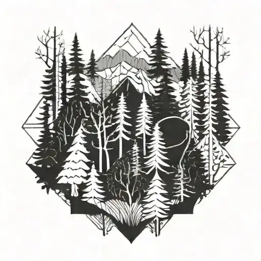forest and graphics location tattoo design idea