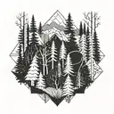forest and graphics location tattoo design idea