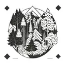 forest and graphics location tattoo design idea