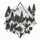 forest and graphics location tattoo design idea