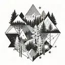 forest and graphics location tattoo design idea