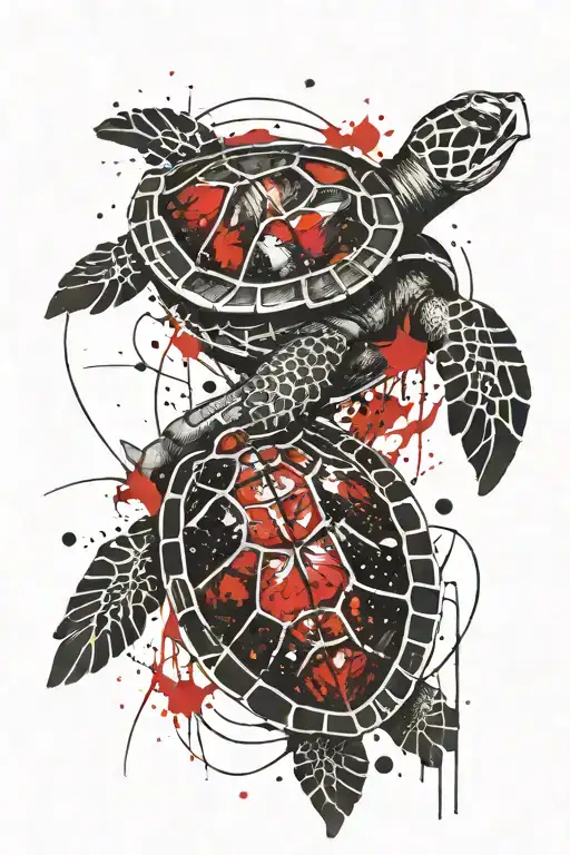 galactic sea turtle tattoo design idea