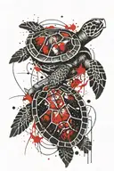 galactic sea turtle tattoo design idea