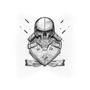 fallen soldier statue tattoo design idea