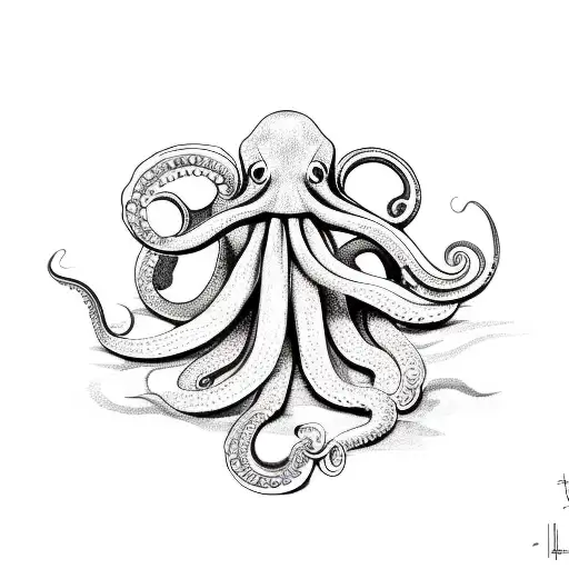 octopus with camera tattoo design idea