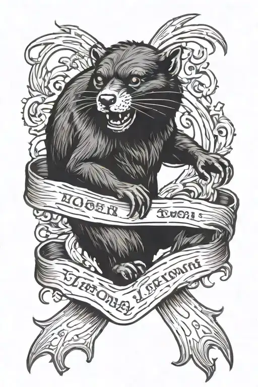 Hodgkin's lymphoma ribbon, with the tasmanian devil, Jared Brandon Pawley, birthday 11/13/88. death date 6/8/18.no color tattoo design idea