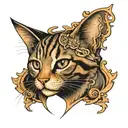 Tabby cat facing forward  tattoo design idea