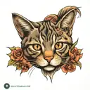 Tabby cat facing forward  tattoo design idea