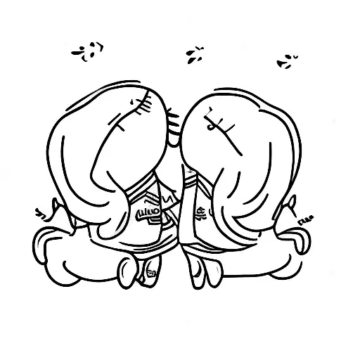 hug with girlfriend tattoo design idea