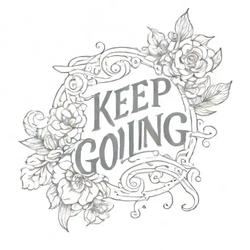 text keep going tattoo design idea