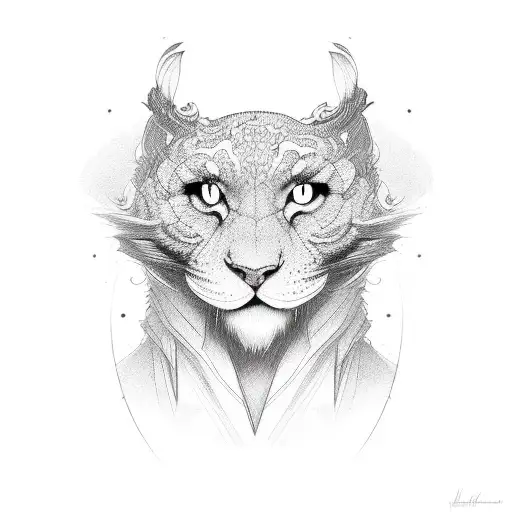 lámpara china con ojos tattoo design idea