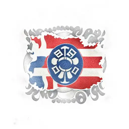 norwegian and south korean flag tattoo design idea