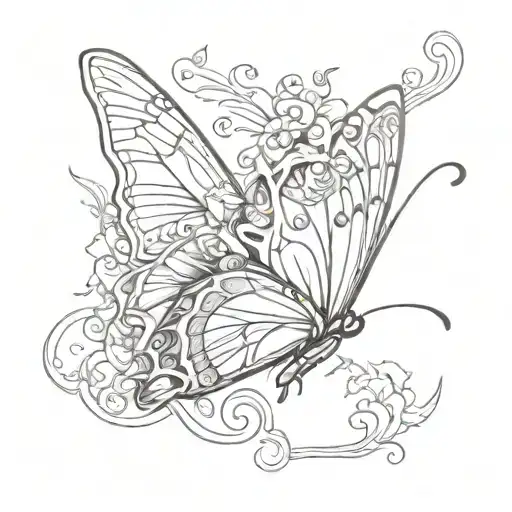 butterfly with smoke  tattoo design idea
