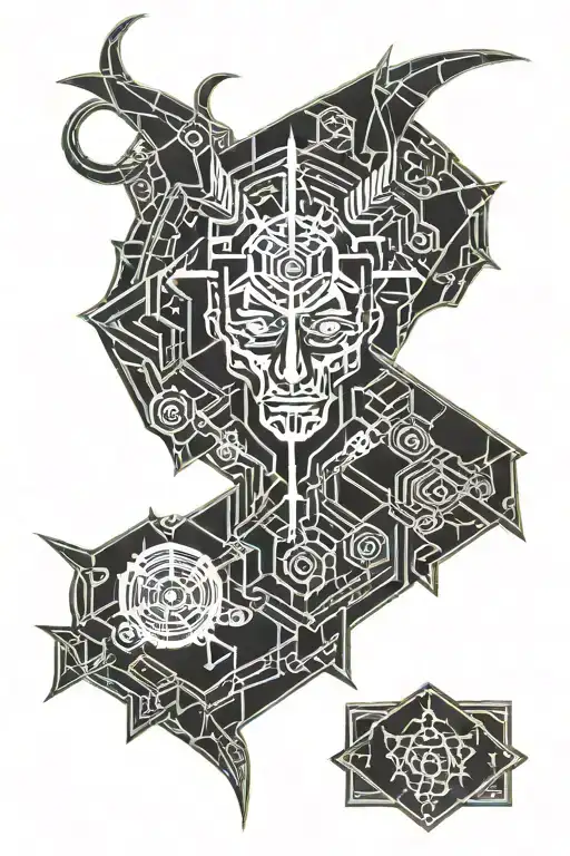 fool from taroot card satan tattoo design idea