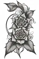 dark wind rose with black stripes and strokes without patterns tattoo design idea