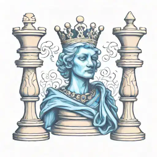 chess piece queen tattoo design idea