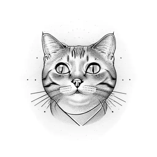 cat standing with ski mask on tattoo design idea