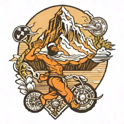 climbing mount everest tattoo design idea