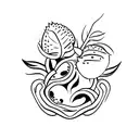 Arm piece with a kiwi, a lychee, a peach, a quina fruit tattoo design idea