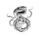 Intricate snake intertwined with a Chinese phrase tattoo design idea