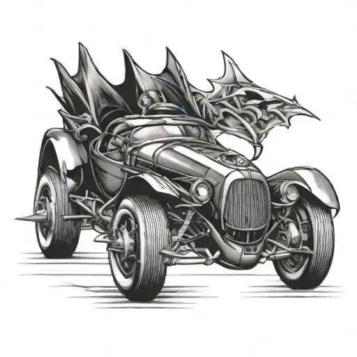 Batman batmobile tattoo design idea