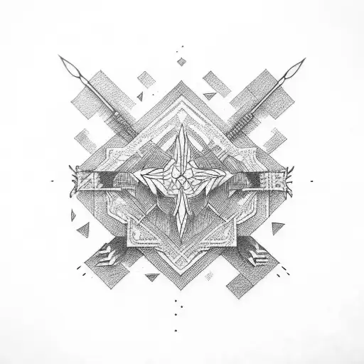 crossing arrows  tattoo design idea