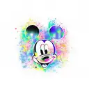 Mickey Mouse transgender flag tattoo design idea
