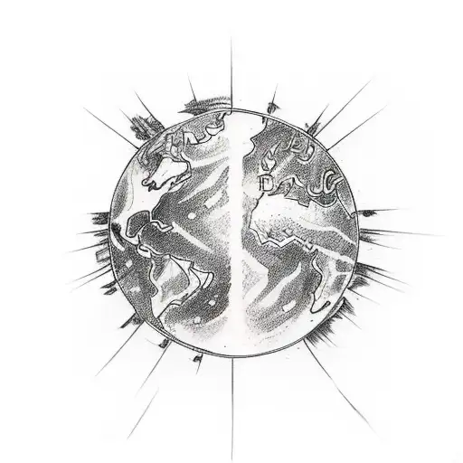 arm tattoo of earth, fire, water, air  tattoo design idea