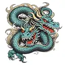 Angry dragon wrapped tattoo design idea