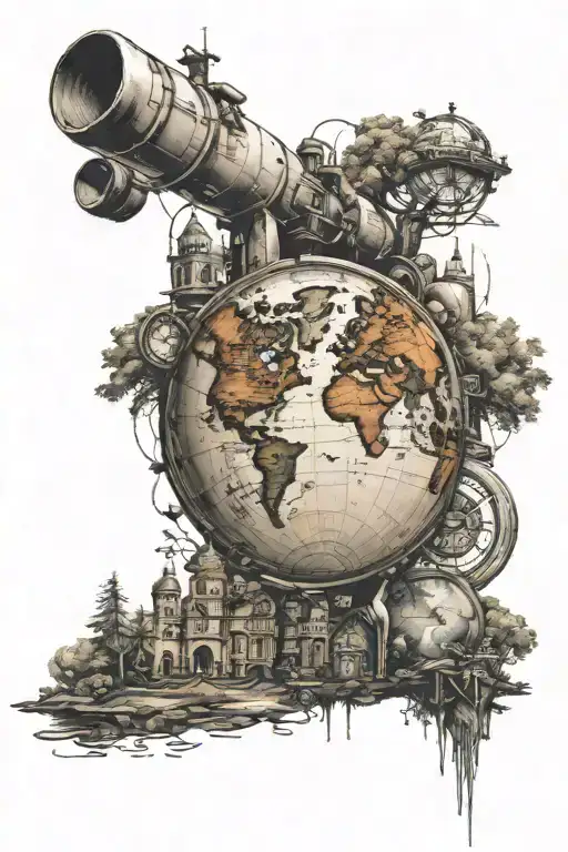 tattoo about the desire to discover the world to explore the world tattoo design idea