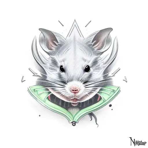  gray hooded fancy rat full body tattoo design idea