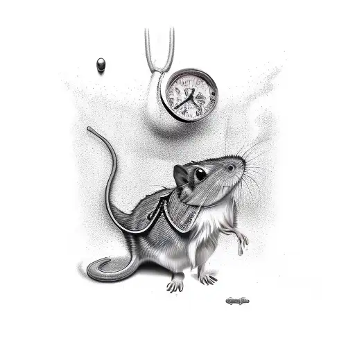  gray hooded fancy rat  tattoo design idea