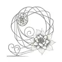 breath symbol of waves forming Fibonacci sequence and flower of life  tattoo design idea