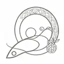 breath symbol of waves forming Fibonacci sequence and flower of life  tattoo design idea